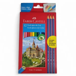 Kit 12 Ecolápis de Cor + 3 Ecolápis Grafite - Faber-Castell