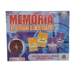Jogo da Memória Estados e Capitais 54 Cartas - Algazarra Brinquedos