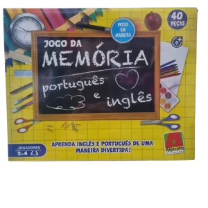 Jogo da Memória Português e Inglês 40 Peças - Algazarra Brinquedos