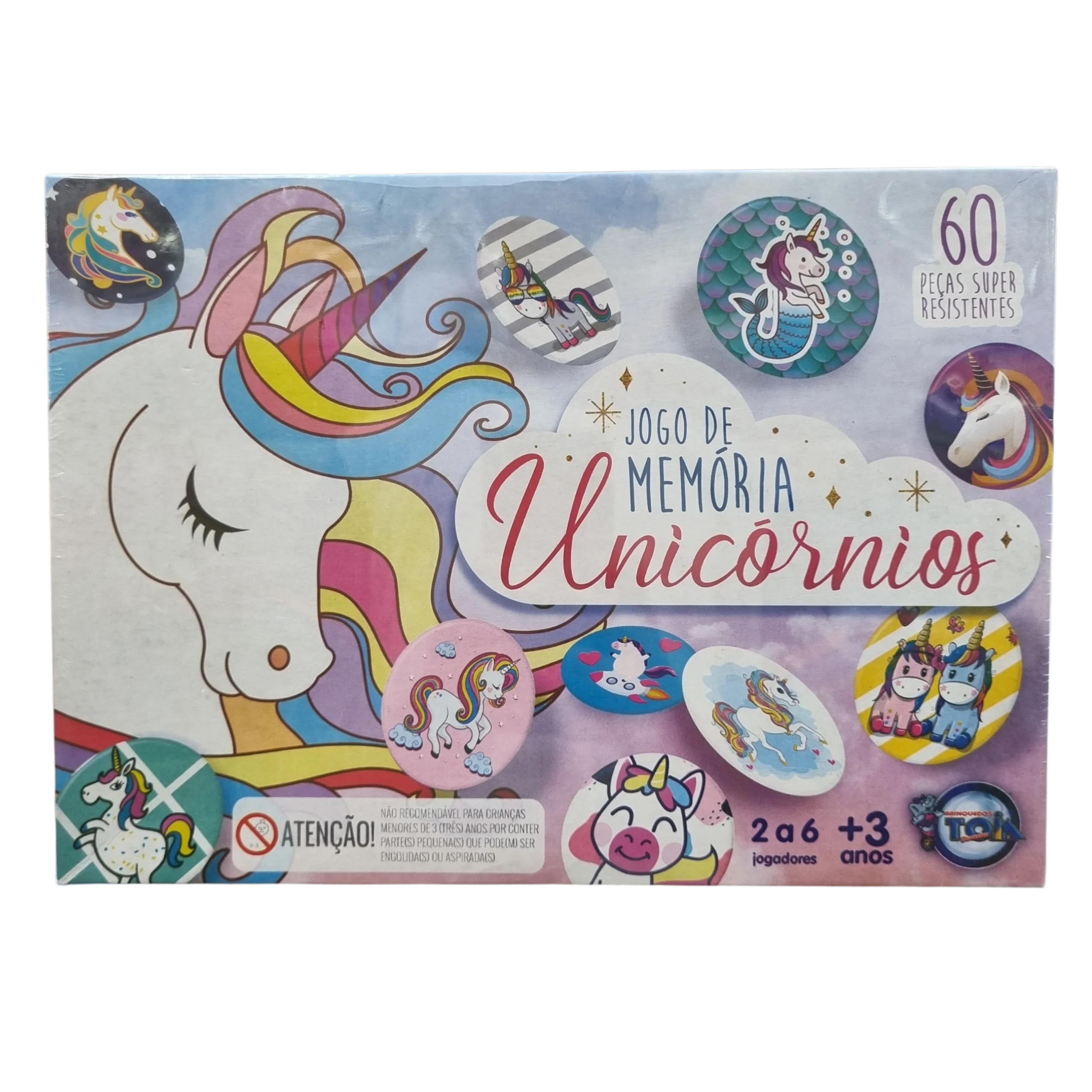 Jogo da Memória Unicórnios 60 Peças - Brinquedos Toia Diversões