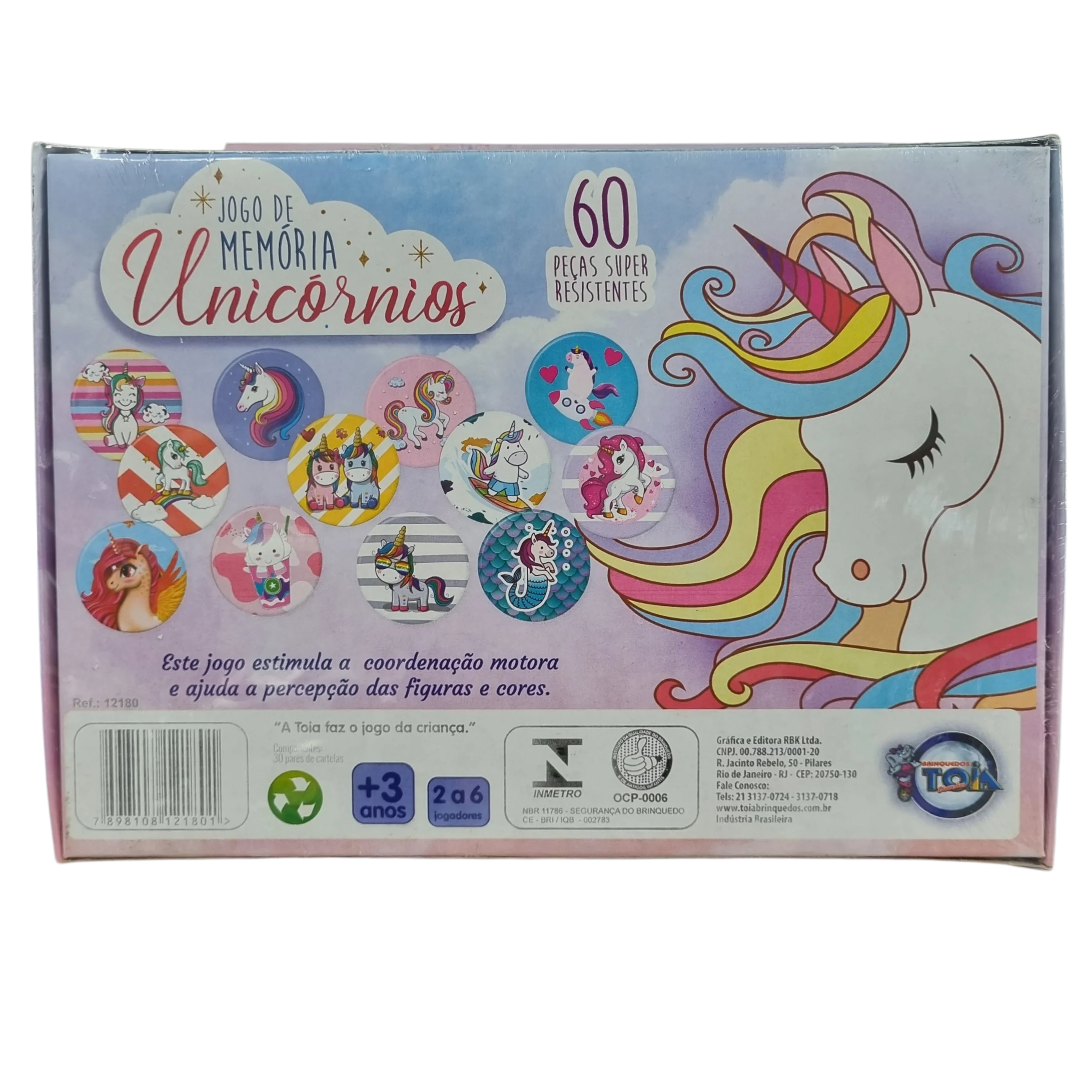Jogo da Memória Unicórnios 60 Peças - Brinquedos Toia Diversões