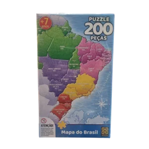 O Quebra-Cabeça Mapa do Brasil 200 Peças - Grow 
