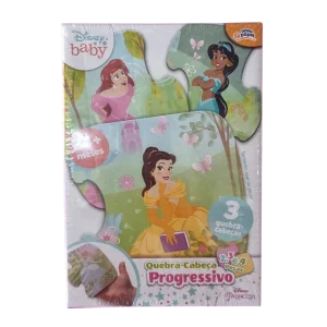 Quebra-Cabeça Infantil Progressivo Disney Princesas 2, 3 e 4 Peças - Novo Papel