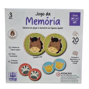 Jogo da Memória Infantil 20 Peças em Madeira - Nig Brinquedos