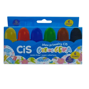 Meu Primeiro Giz de Cera Infantil 6 Cores Jumbo - Cis