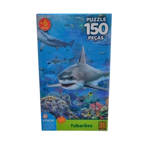 Puzzle Quebra-Cabeça Tubarões 150 Peças Infantil - Grow