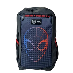 Mochila Escolar Homem-Aranha Marvel Preta e Azul com Bolso Frontal - Xeryus