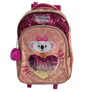 Mochila Escolar Infantil Lilica Ripilica com Bolso Frontal e Bolsos Laterais - Pacific