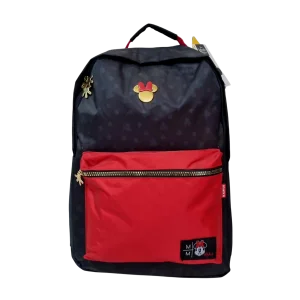 Mochila Escolar Minnie Mouse Preta e Vermelha com Bolso Frontal - Xeryus