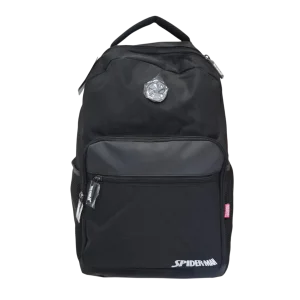 Mochila Escolar Spider-Man Juvenil Preta com Logo Metalizado - Xeryus