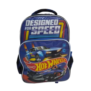 Mochila com Rodinhas Hot Wheels Infantil Azul com Bolso Frontal - Luxcel