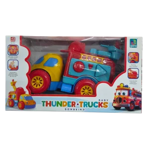 Caminhão Bombeiro Infantil Thunder Trucks Baby Grande Resgate - Gava Toys