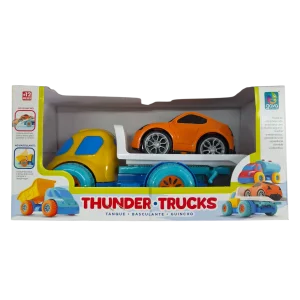 Caminhão Guincho Cegonha Infantil Thunder Trucks com Carrinho - Gava Toys