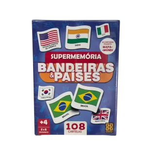 Jogo da Memória Bandeiras do Mundo 108 Peças Educativo - Grow